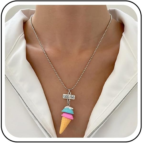 Amazon.com: Hifunny Ice Cream Necklace Cartoon Best Friend Ice